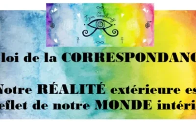 La loi de la CORRESPONDANCE ou de l’ANALOGIE : notre RÉALITÉ extérieure est le reflet de notre MONDE intérieur.
