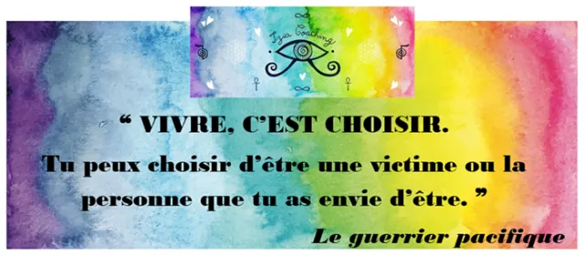 ❝ VIVRE, C’EST CHOISIR. Tu peux choisir d’être une victime ou la personne que tu as envie d’être. ❞ Le guerrier pacifique